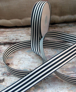 Black & Ivory Stripe Ribbon