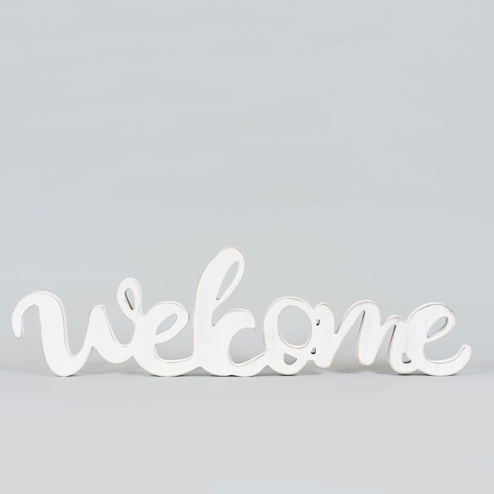 20" Welcome Wood Sign - Springtime Collection