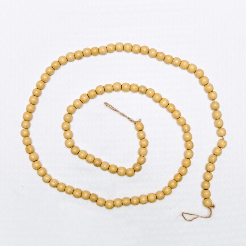 Wood Bead Garland in Natural Finish