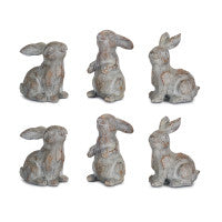 Bunny Rabbits Stone Powder Resin Figurine Set