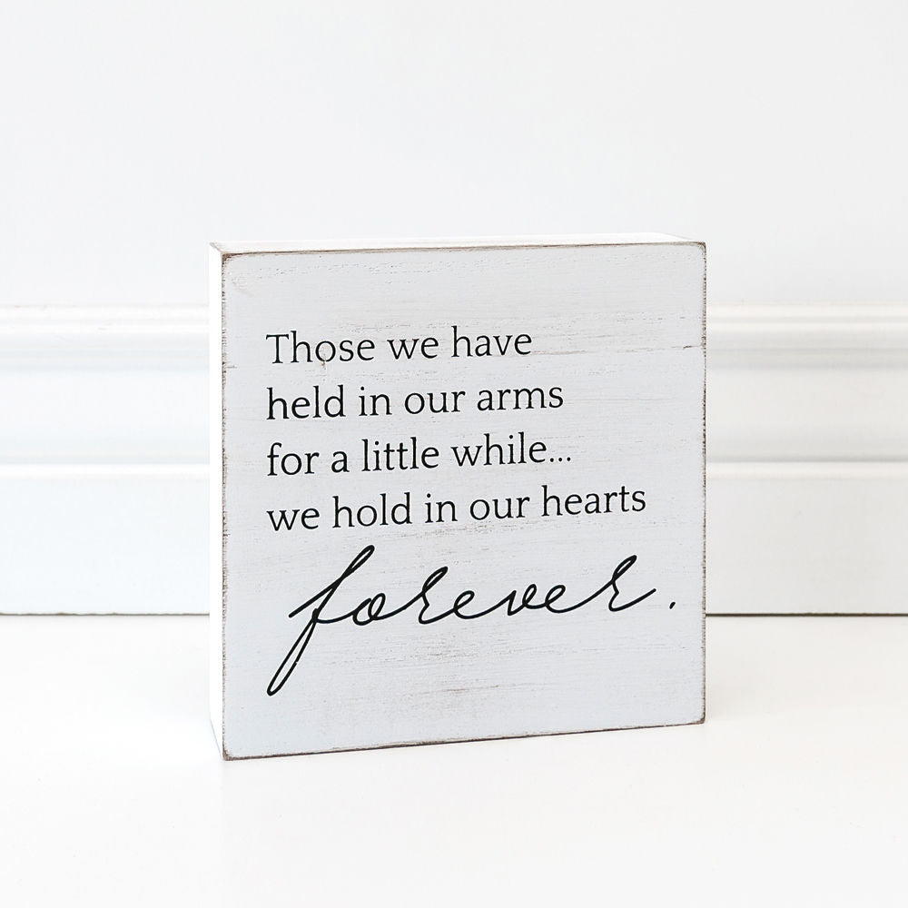 Forever Memorial Wood Sign - White & Black