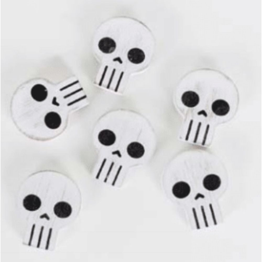 Skull Wood Shapes - Letterboard Accessories (Set of 6)