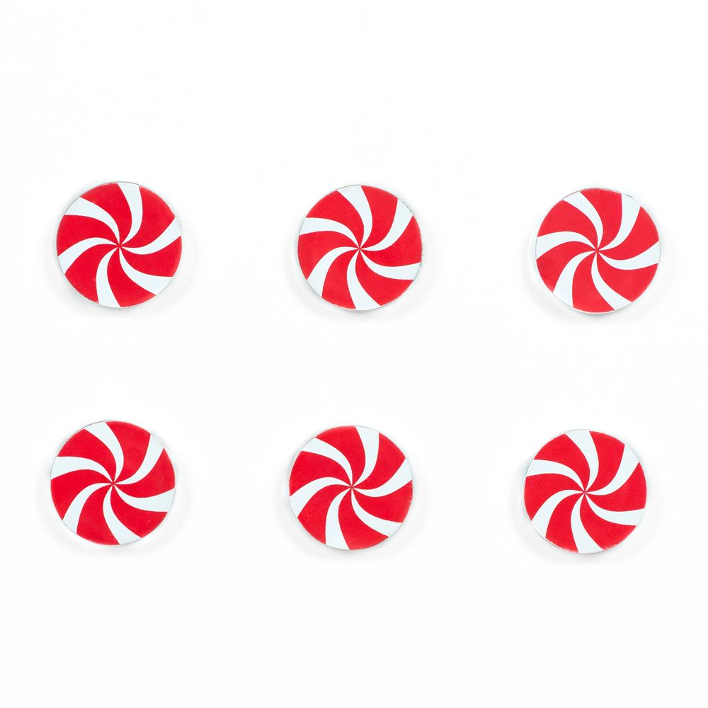 Dwella Decor Wooden Peppermint Shapes - Set of 6
