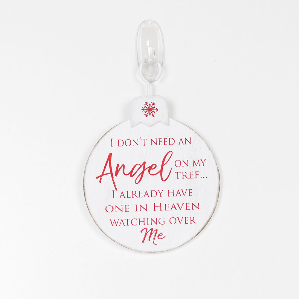 5x5 Memorial Angel Wood Ornament