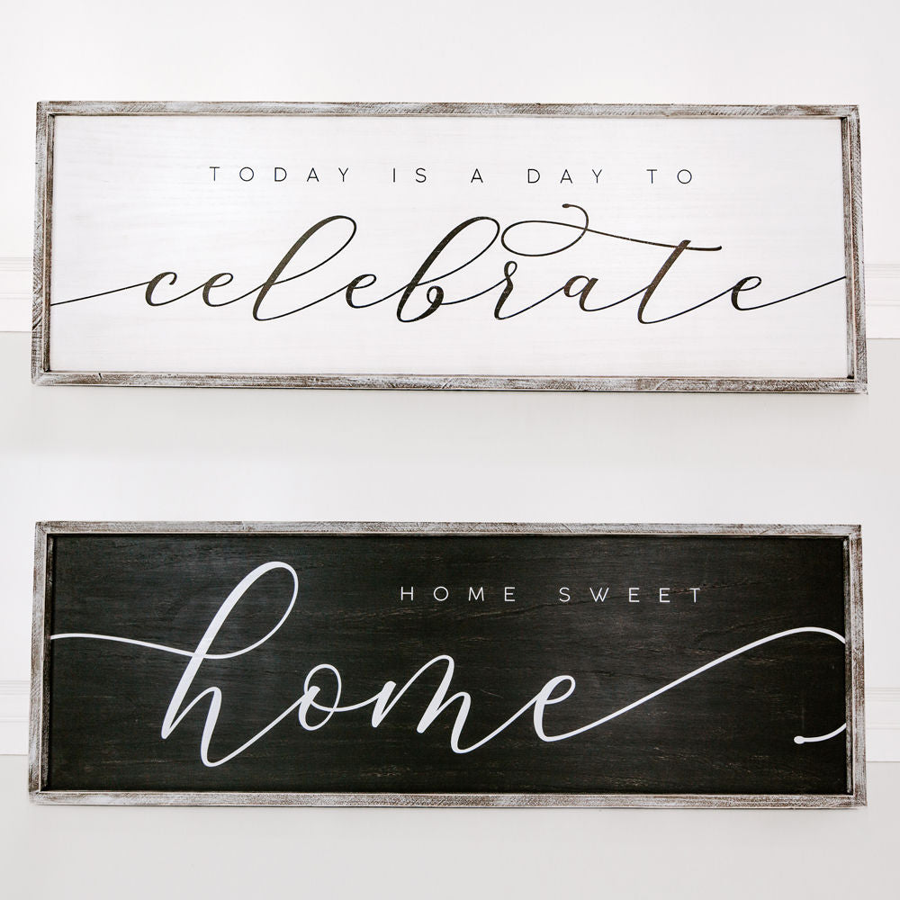 47" Reversible Wood Frame Sign - HOME/CELEBRATE