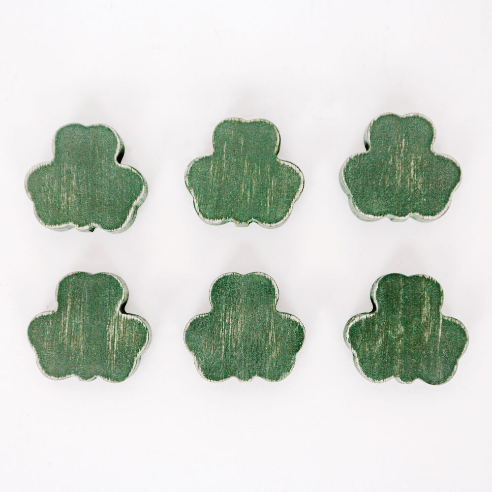 Shamrock Wood Shapes Set of 6 - Green Letterboard Decor