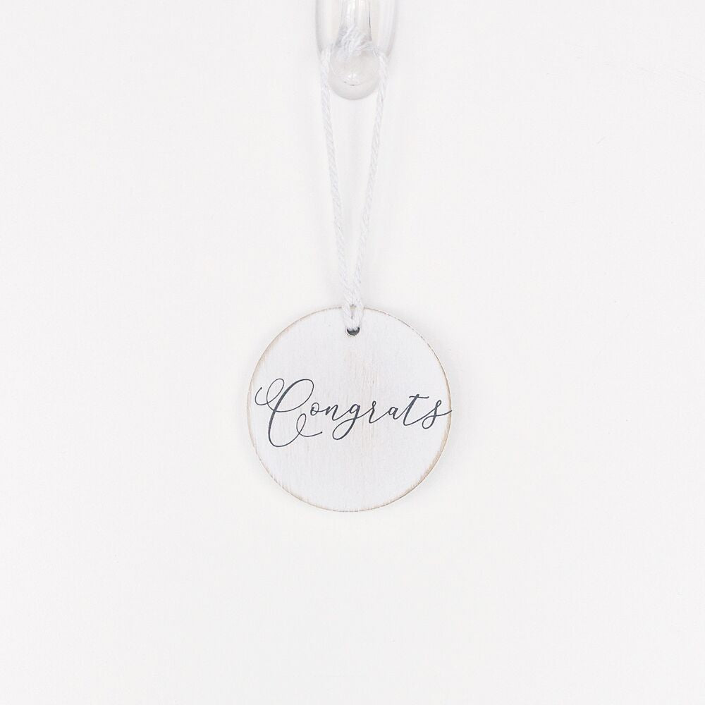 Congrats Wooden Bottle Charm