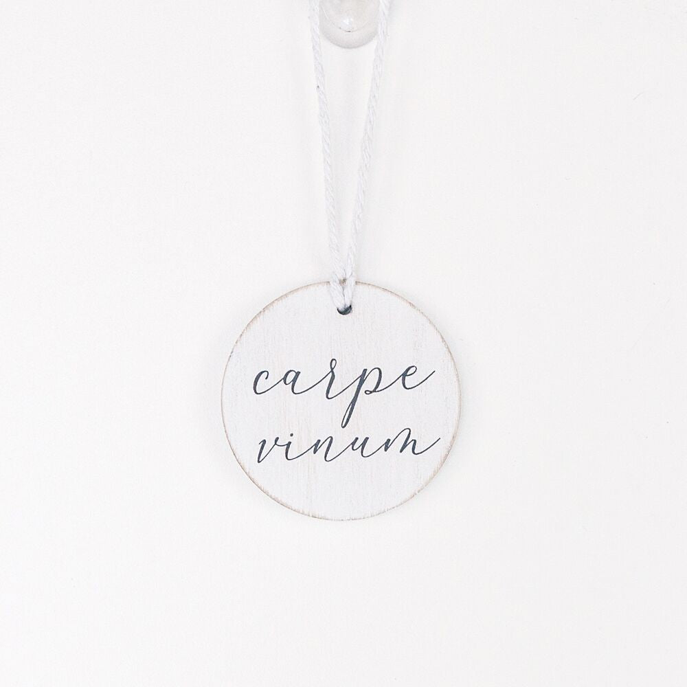Carpe Vinum Wood Bottle Charm