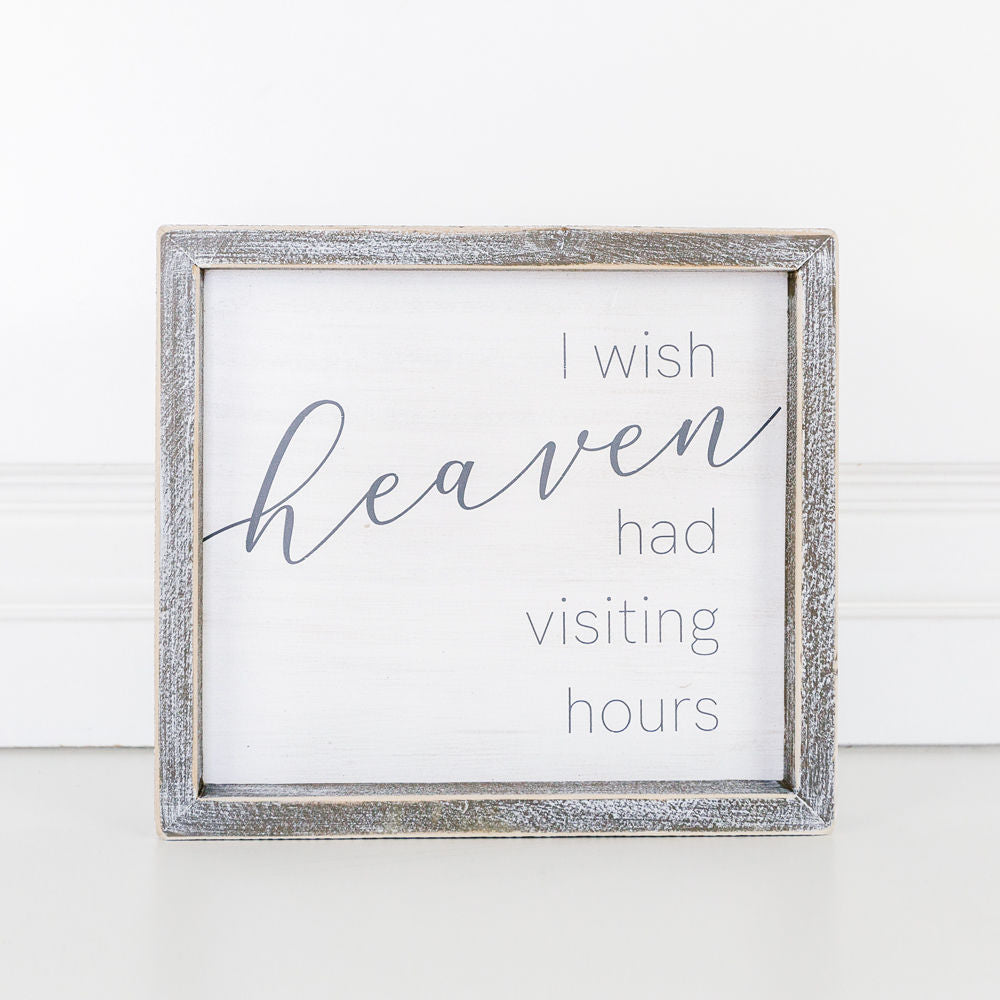 9x8 Memorial Wood Frame Sign - Visiting Hours