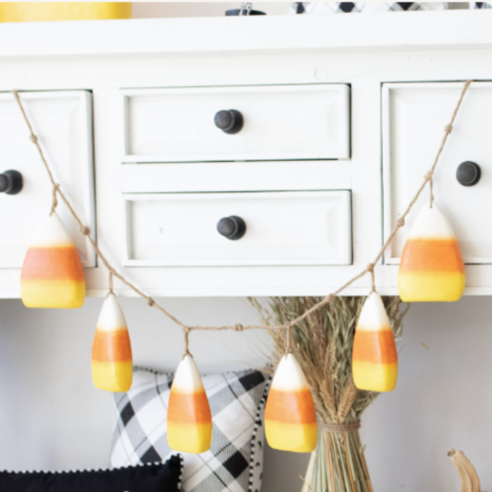 Candy Corn Paper Mache Fall Swag