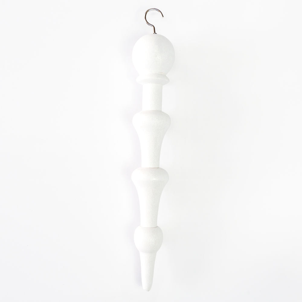 Dwella Decor White Wooden Icicle Ornament