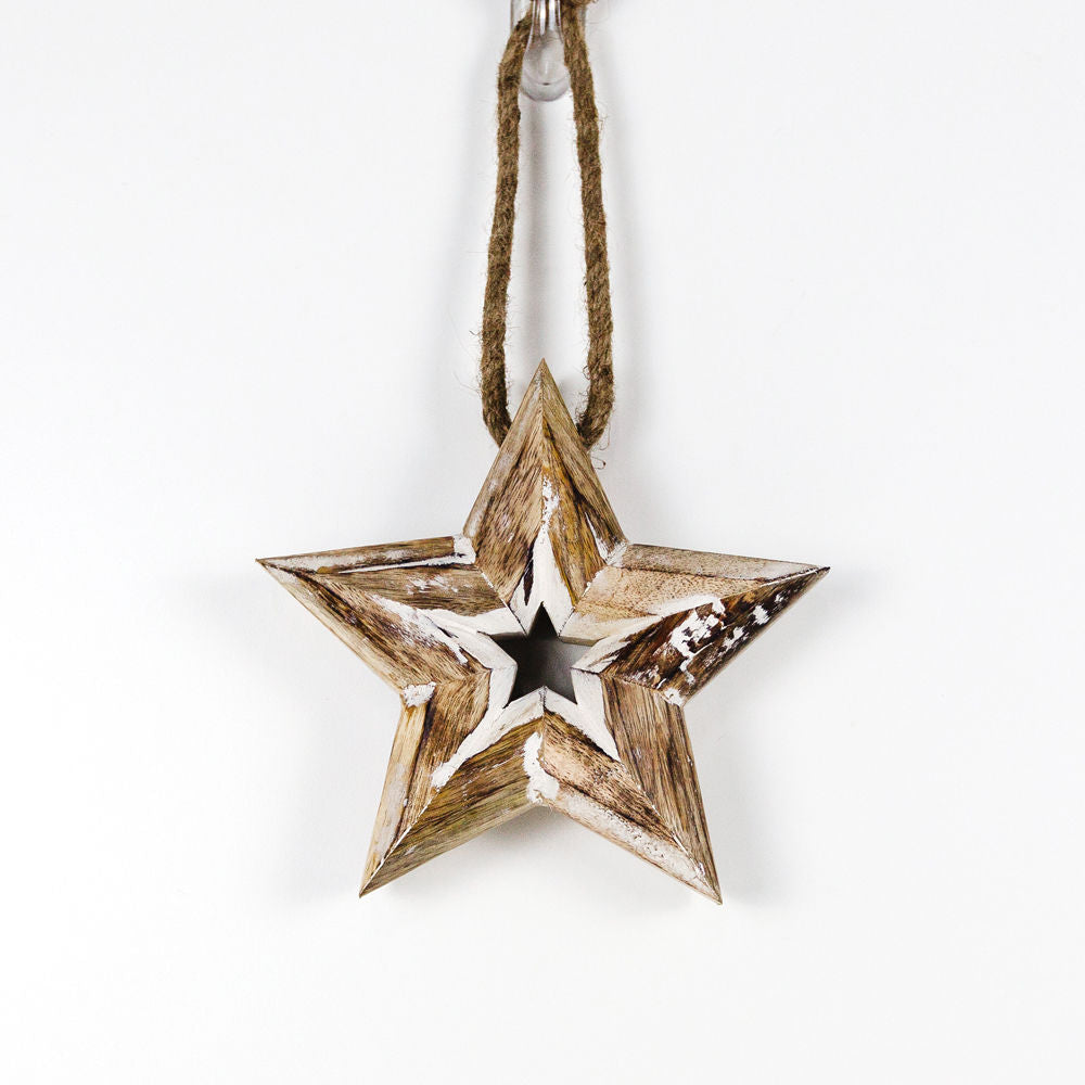 8" Mango Wood Star Ornament - Believe In Kindness Collection