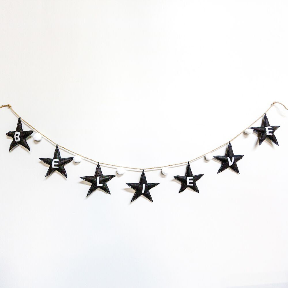 84" Believe Felt Ornament Christmas Garland