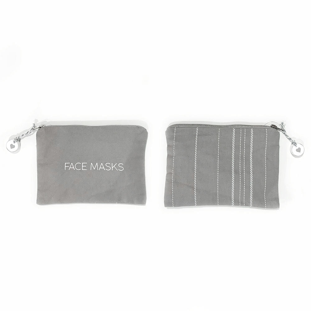 Dwella Decor Canvas Clutch - Face Masks Stripe