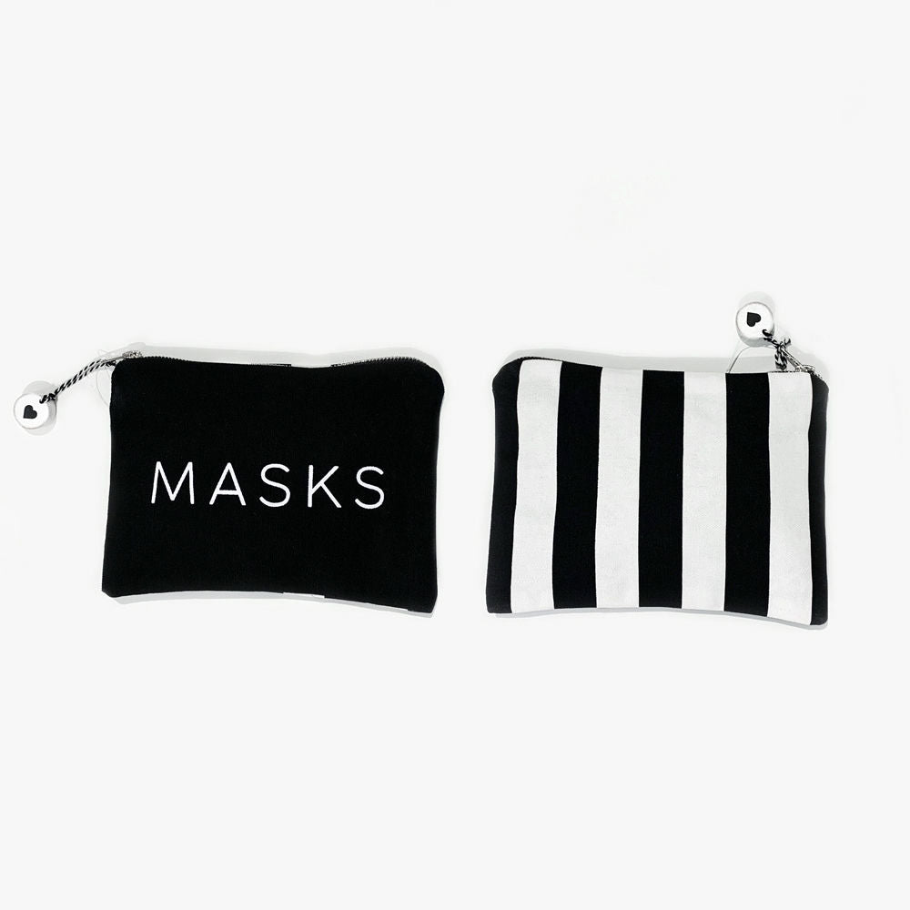 Masks & Stripes Canvas Clutch
