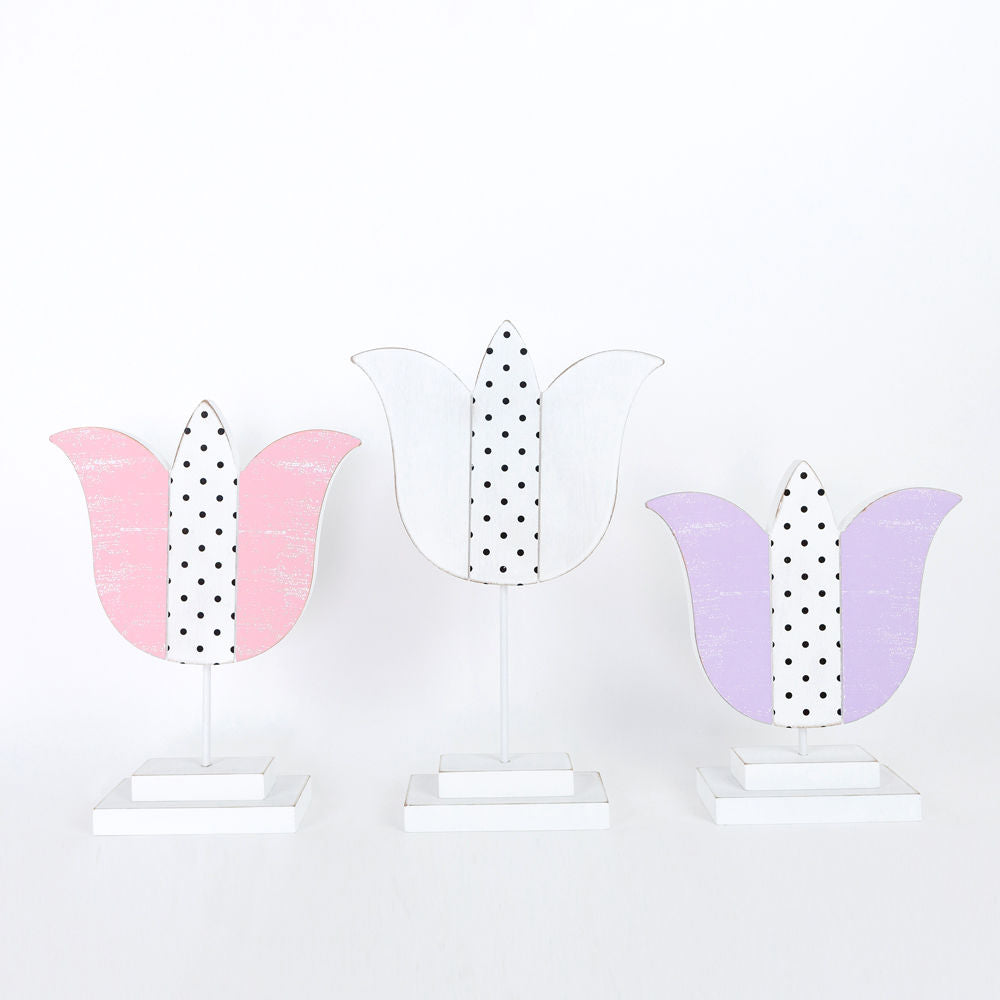 Tulip Wood Cutout Set - 3 Sizes Multicolor