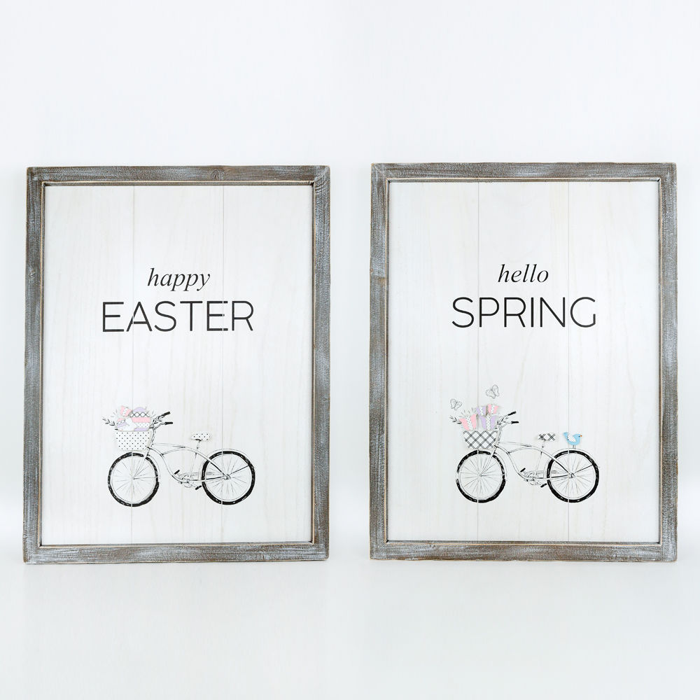 24x32 Easter/Spring Reversible Wood Framed Sign