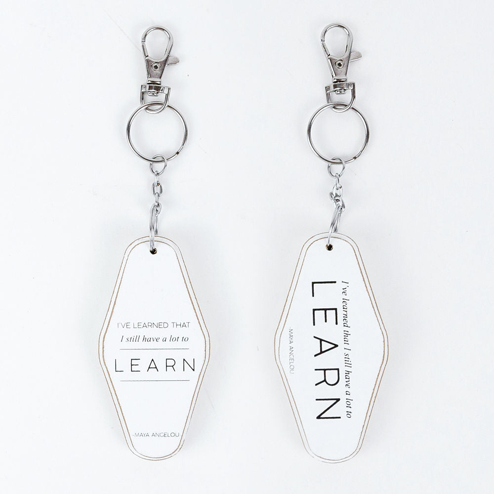 Wood Keychain with Life Lesson Quote
