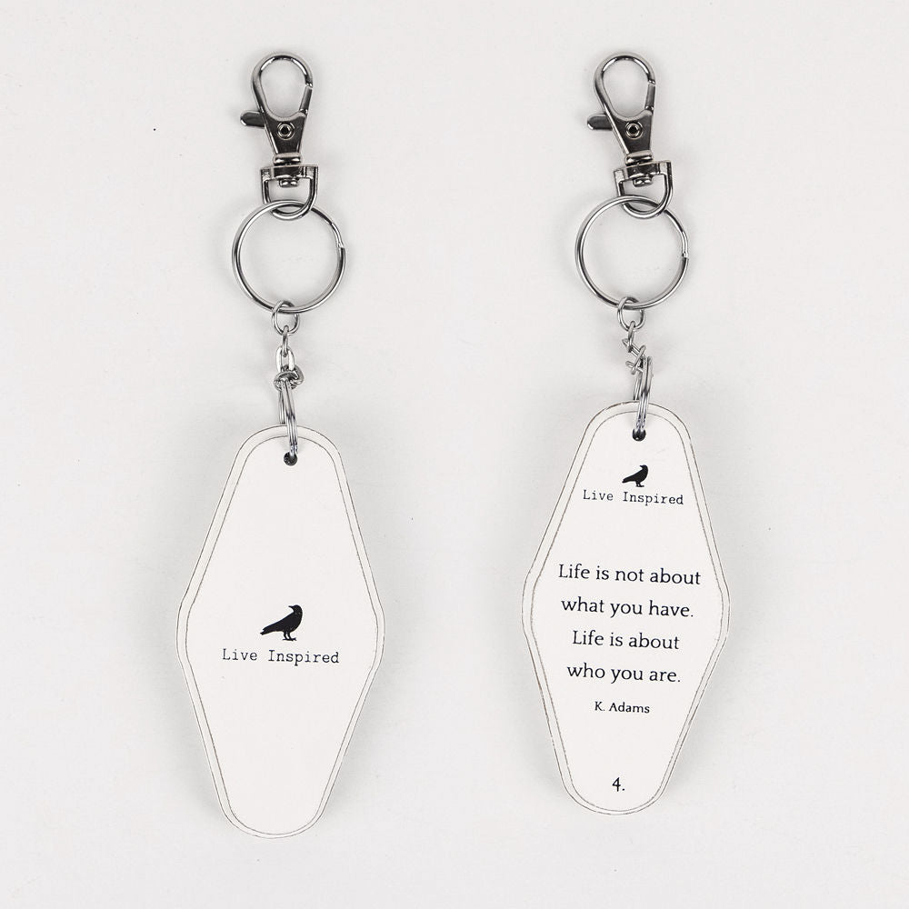 Reversible Wood Keychain - Black & White