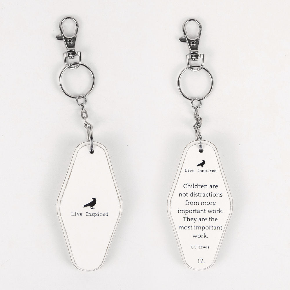 Reversible Wood Keychain with Children Quote
