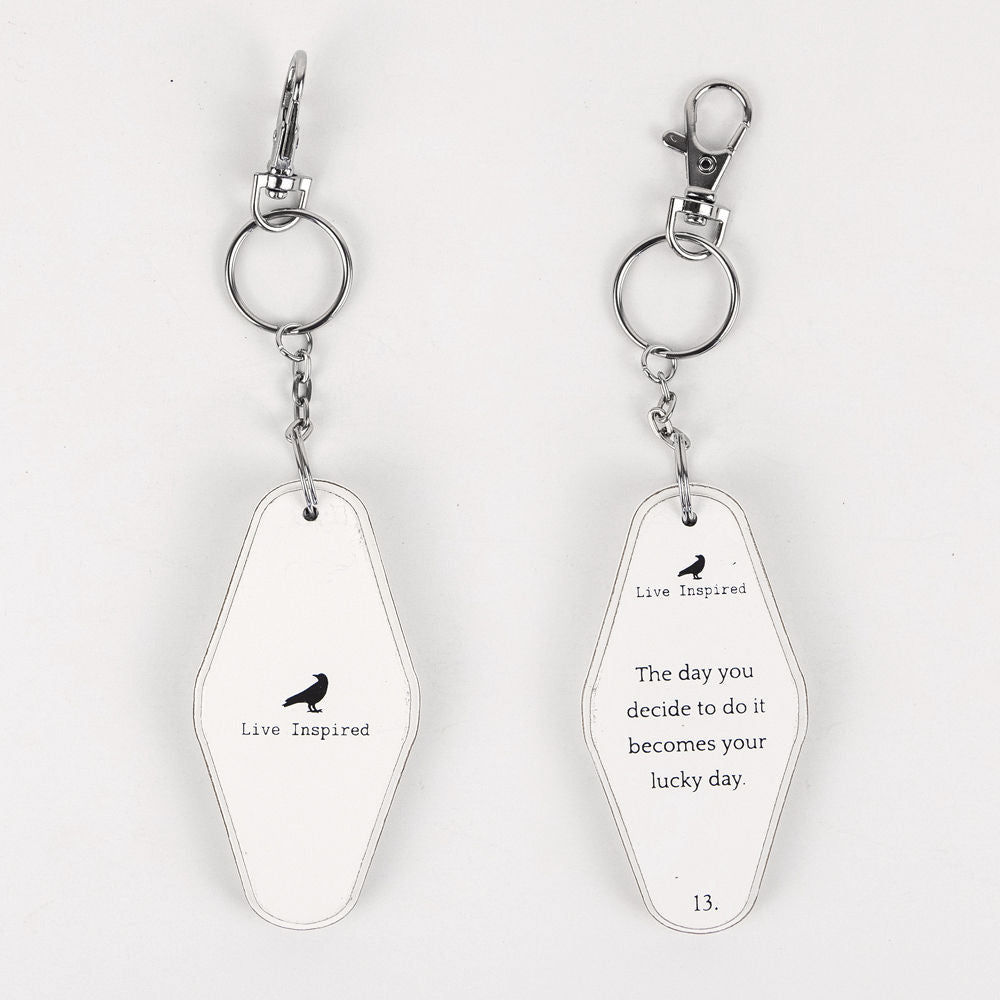 Lucky Day Reversible Wood Keychain