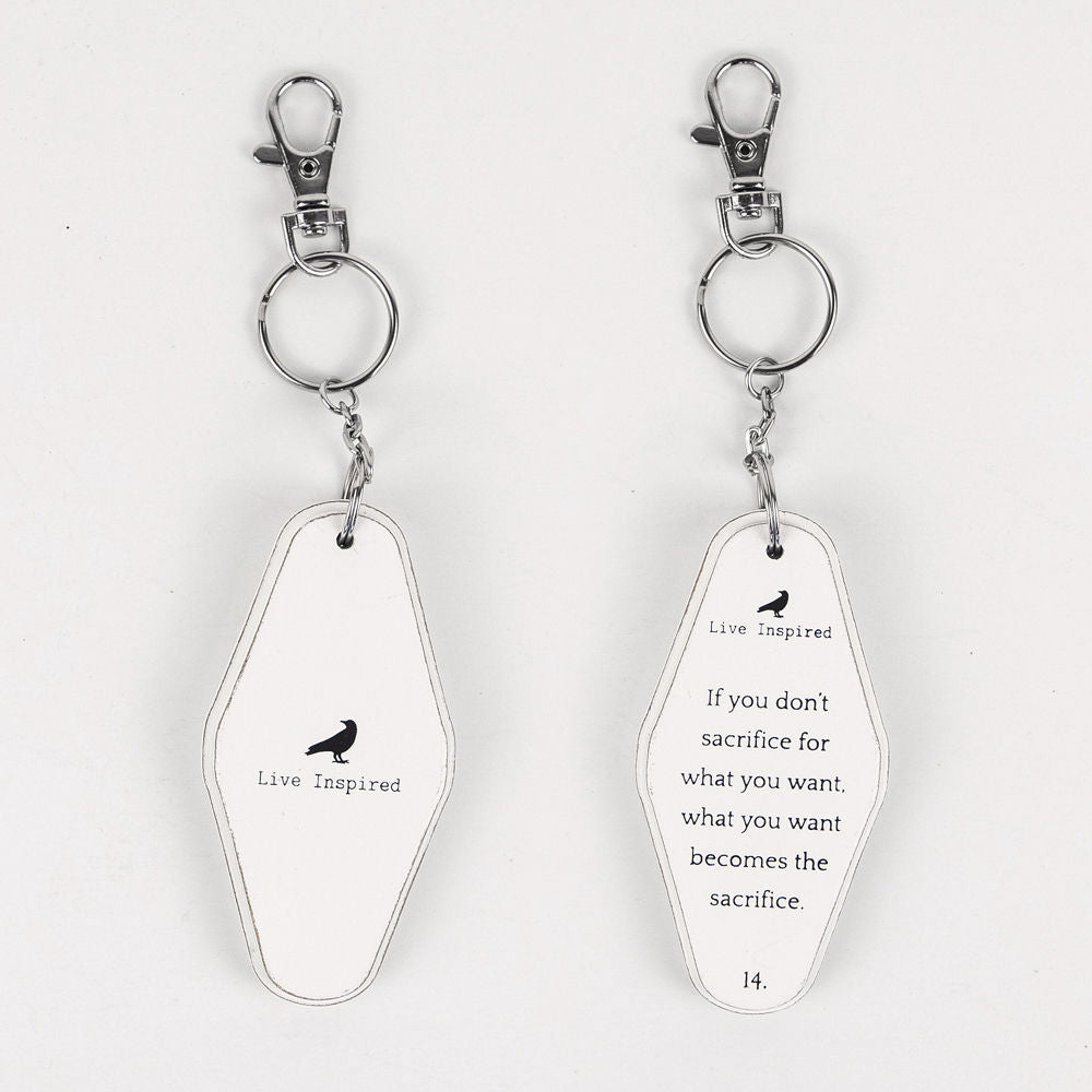 Reversible Wood Motivational Keychain - Lucky Day