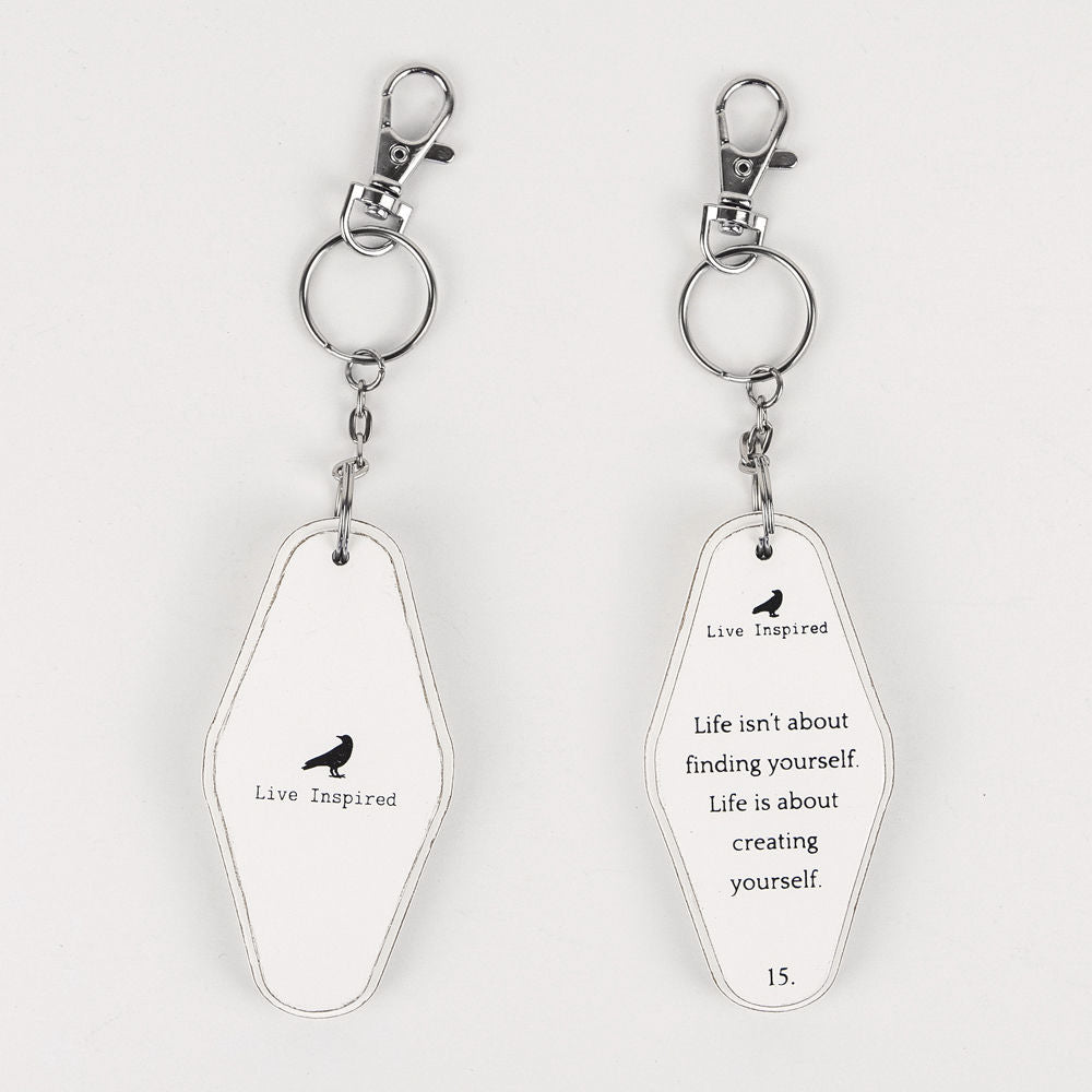 Life is About Creating Yourself Wood Keychain