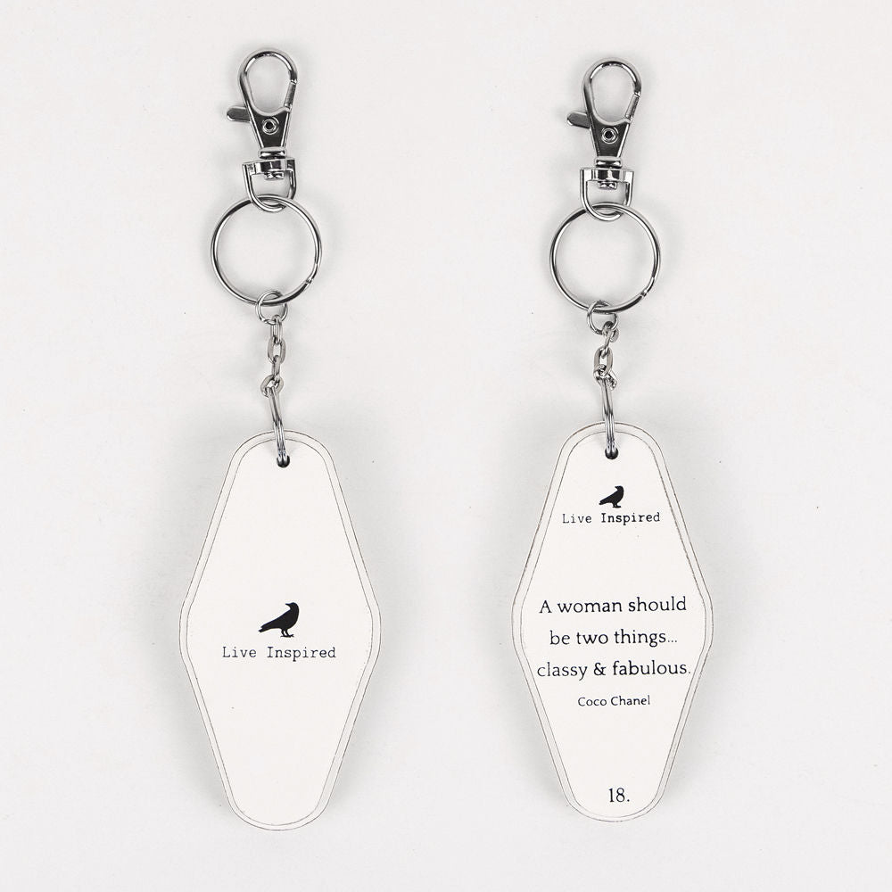 Dwella Decor Reversible Wood Keychain - Classy & Fabulous