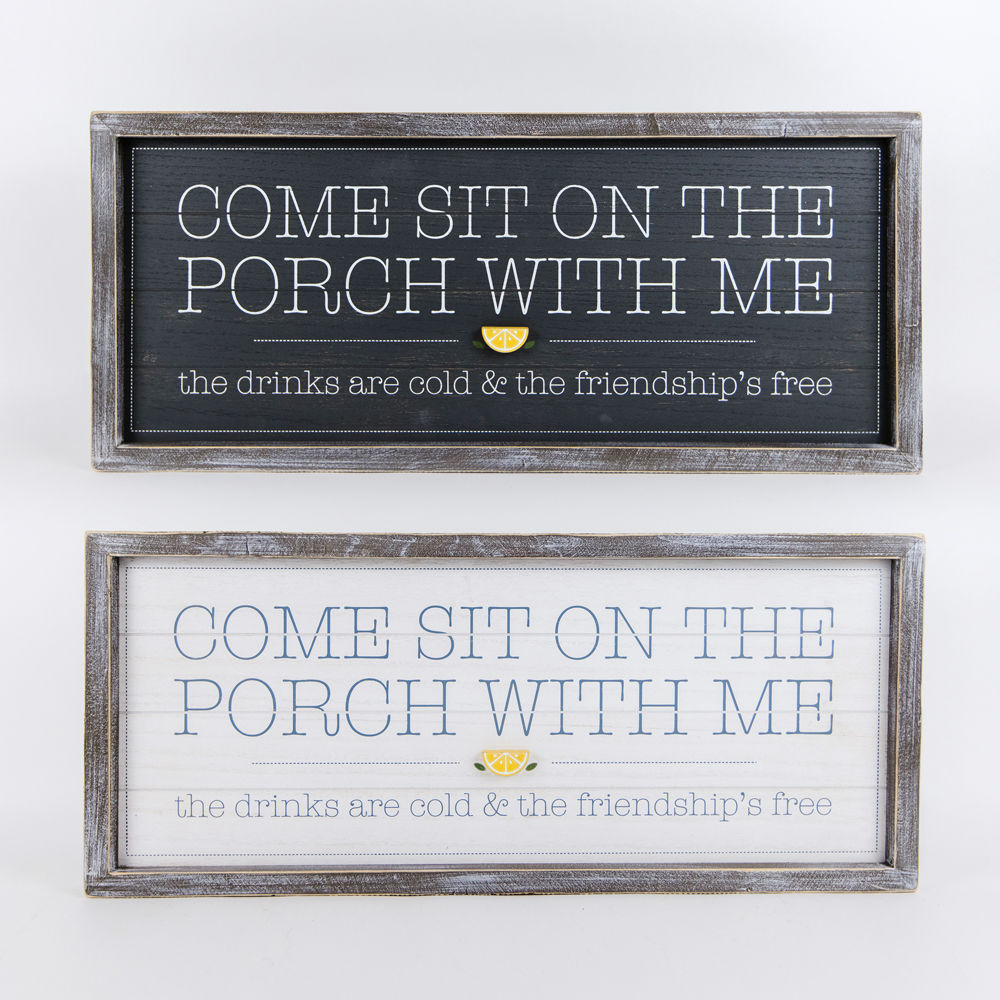 Dwella Decor Reversible Porch Wood Sign - Life Is Sweet Collection
