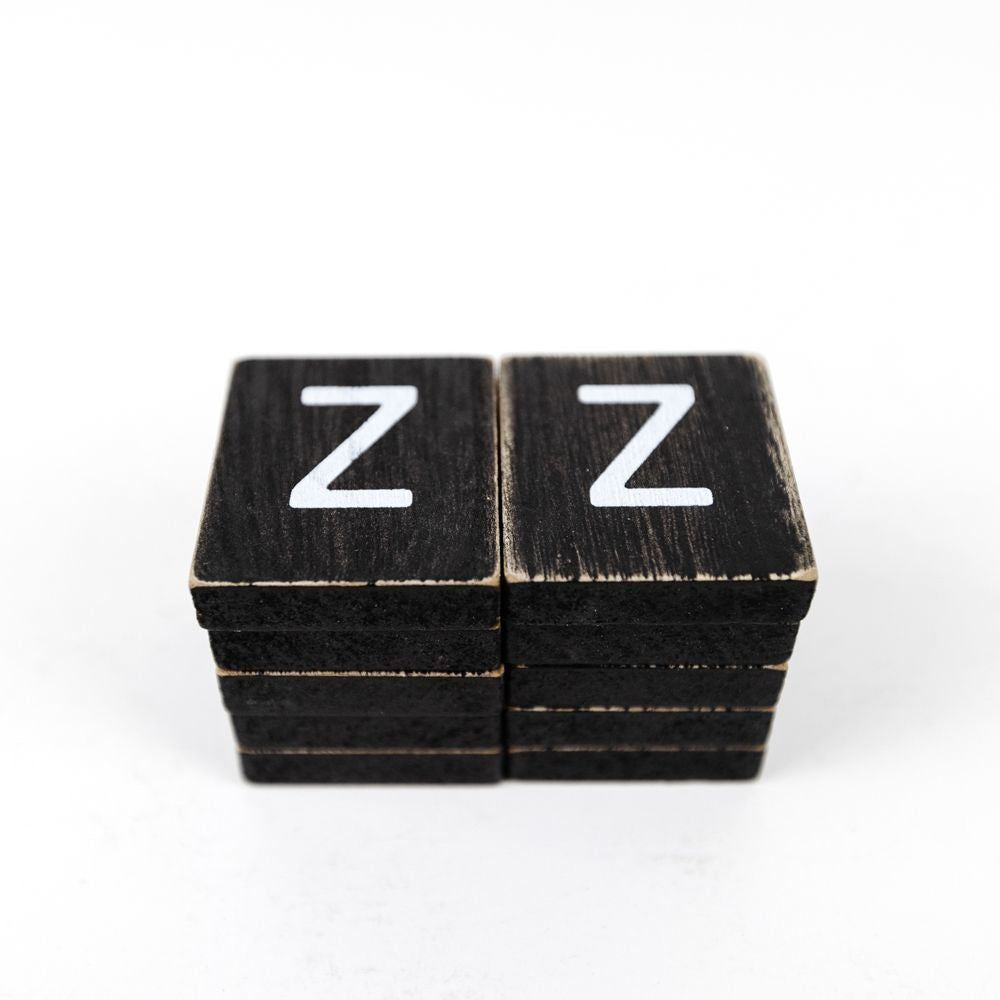 Wood Letter Z Tile - Black & White Letterboard Collection