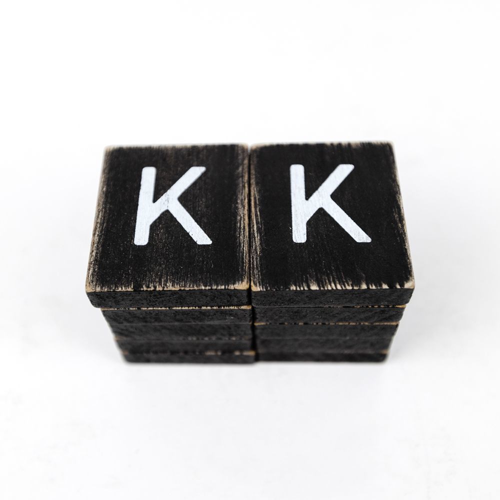 Black & White Wood Letter Tiles Set of 10