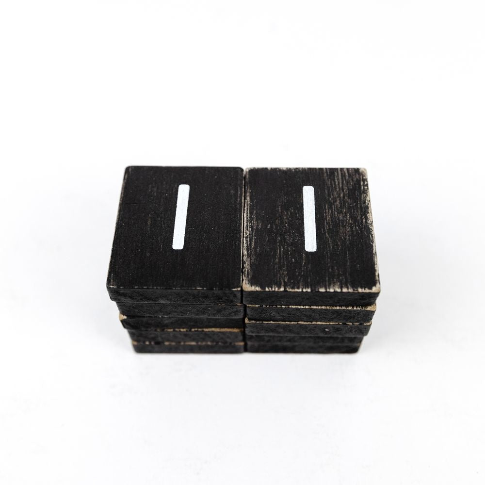 Wood Letter Tiles - Black & White (10 Pieces)