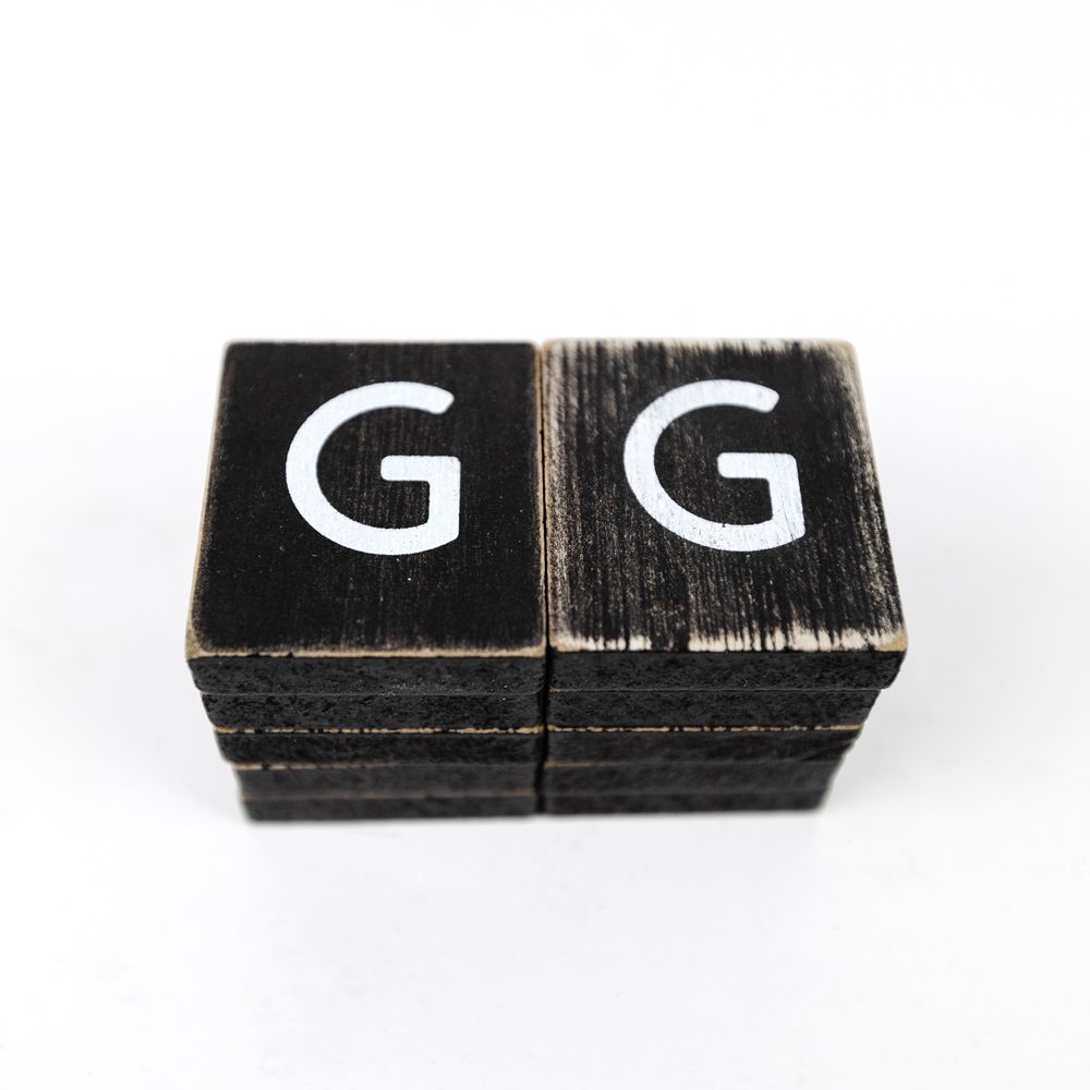 Letter Tiles Set of 10 - Black & White