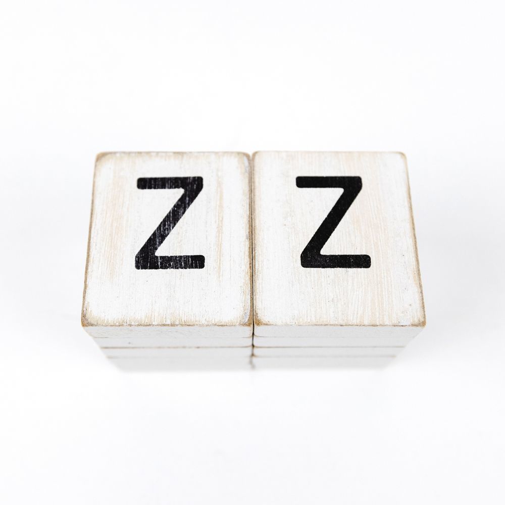 Wood Letter Z Tile - White & Black Letterboard Collection