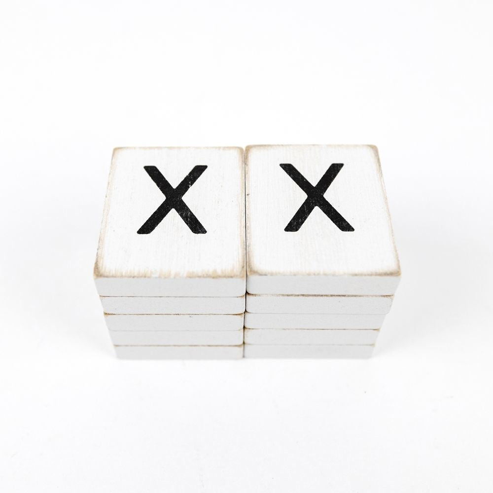 Wood Letter Tiles - Set of 10 (X)