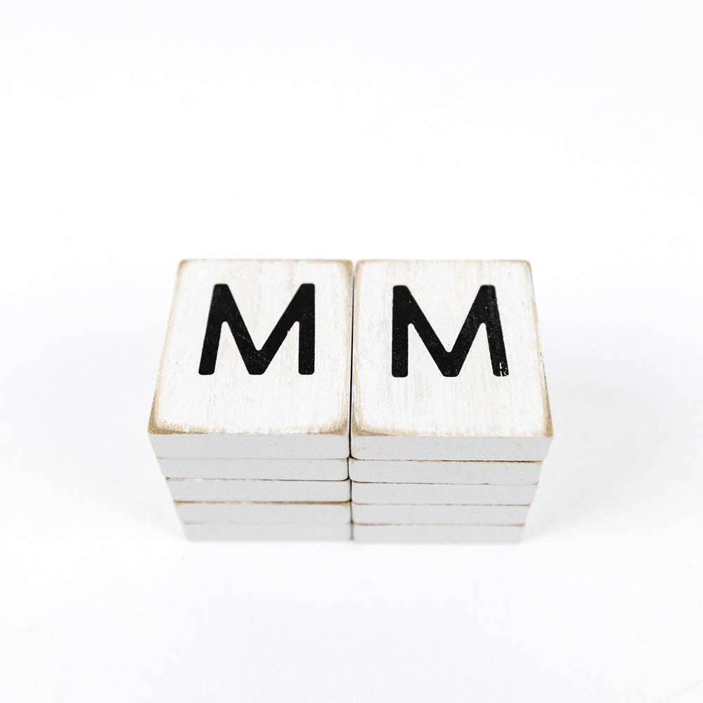 Wood Letter Tiles for Letterboards - Set of 10