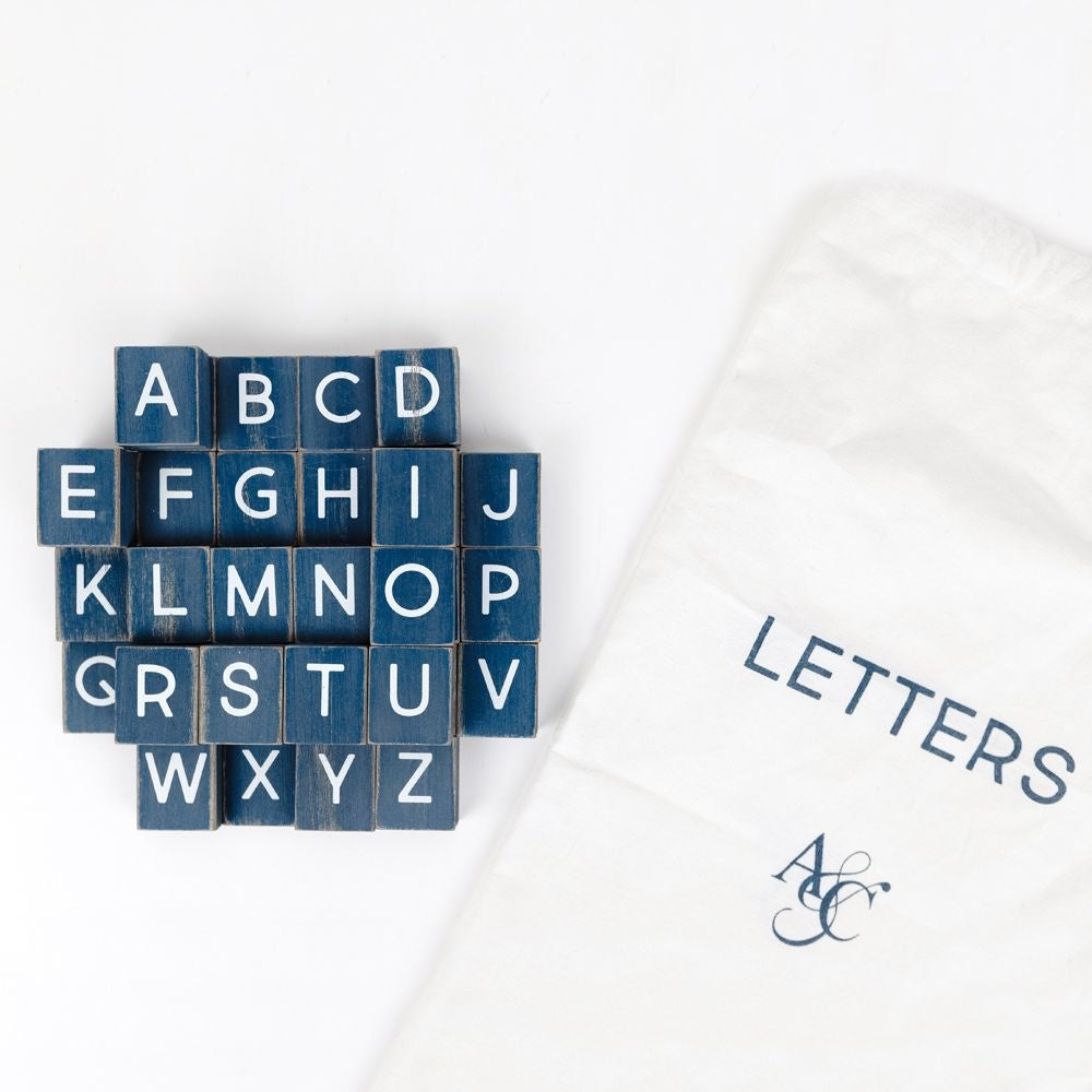 Denim Blue & White Letterboard Piece Set