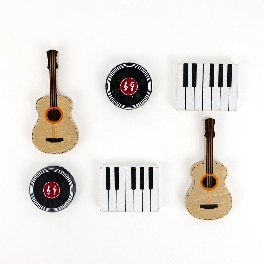 Music Wood Shapes Set of 6 - Multicolor Letterboard Collection