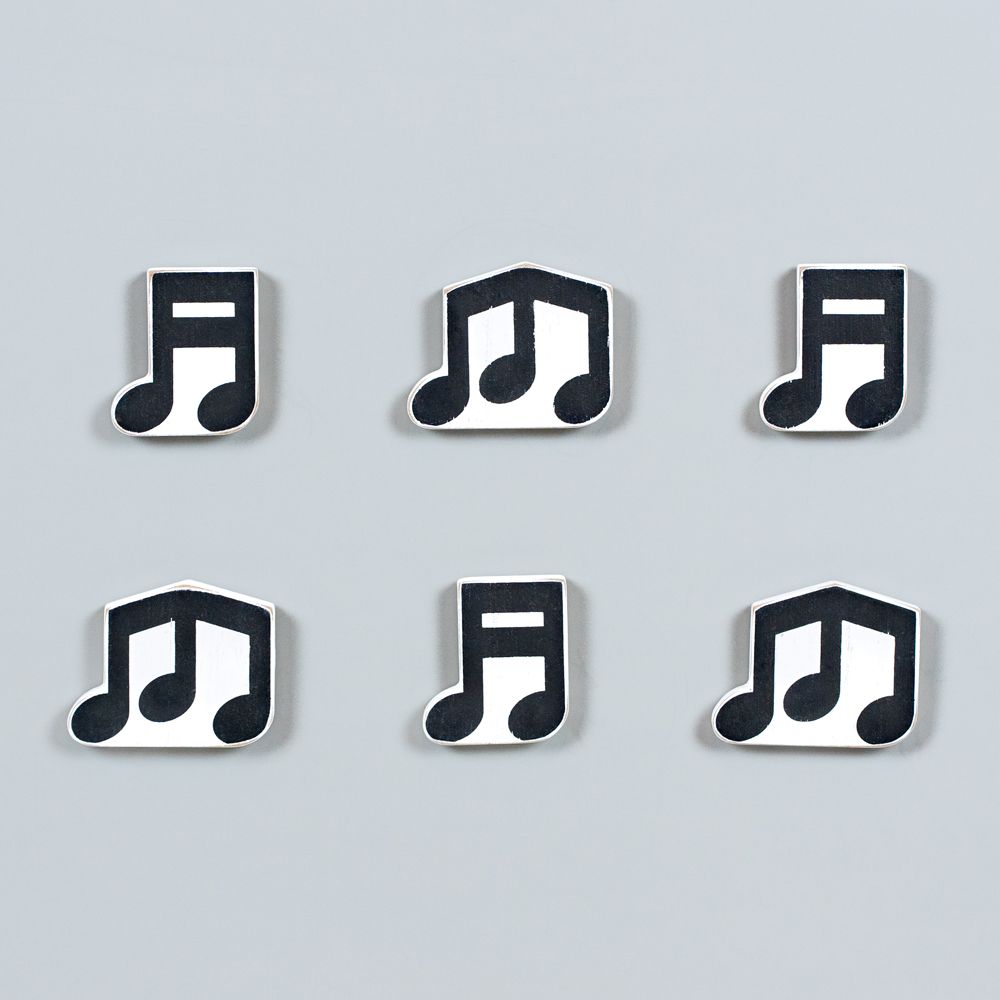 2x2 Wooden Music Notes Shapes - Set of 6