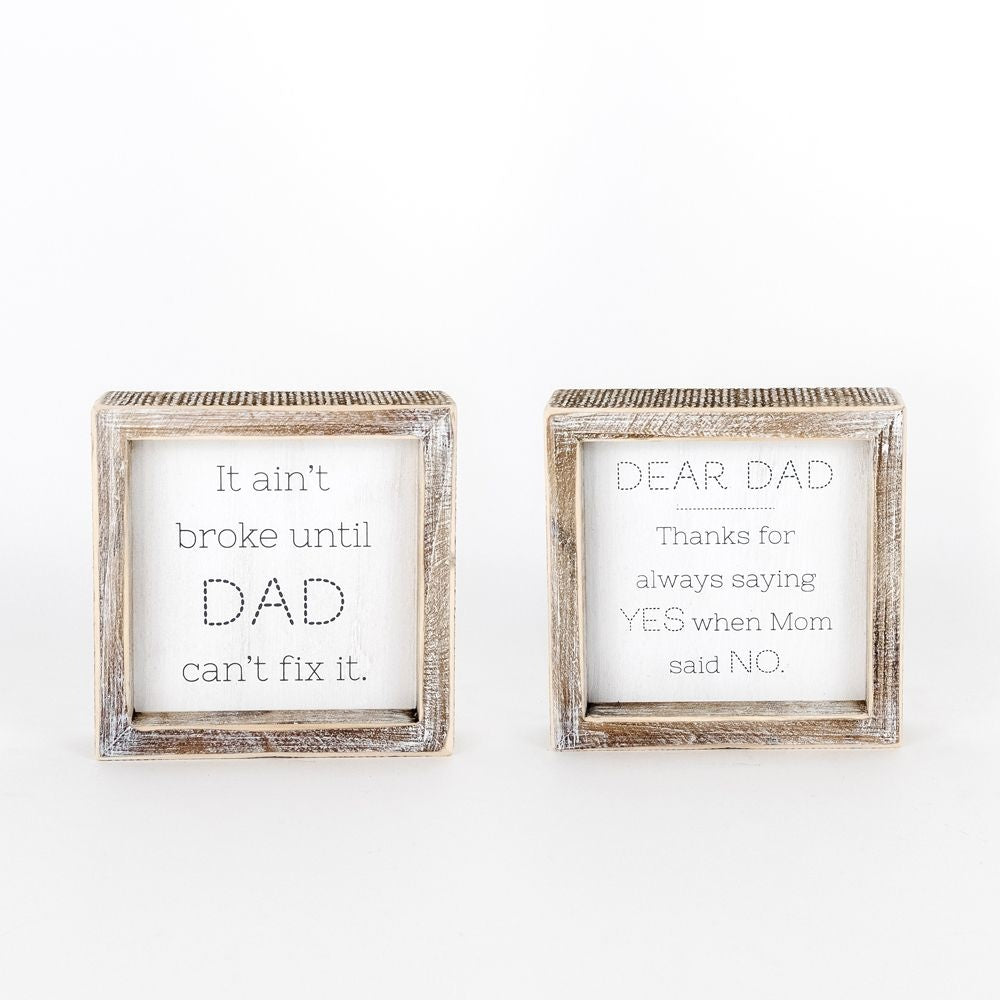 Dad/Mom Reversible Wood Frame Sign