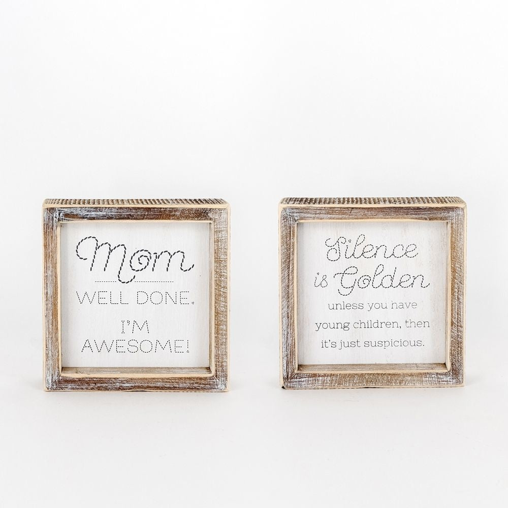 Farmhouse Framed Wood Sign - Silent Mom