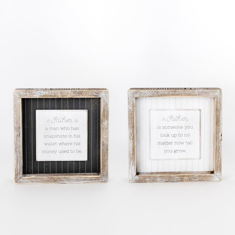Father Reversible Wood Frame Sign