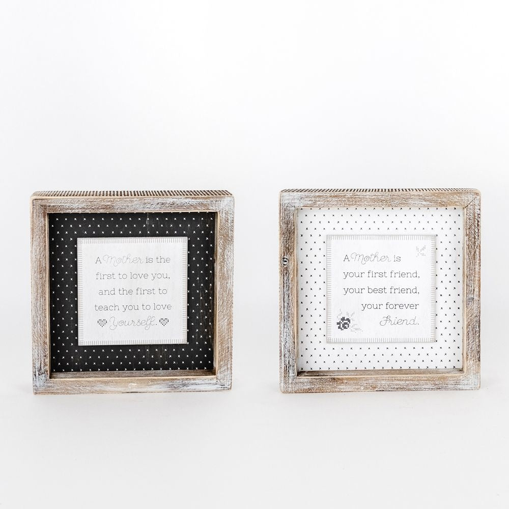Reversible Moms House Wood Frame Sign