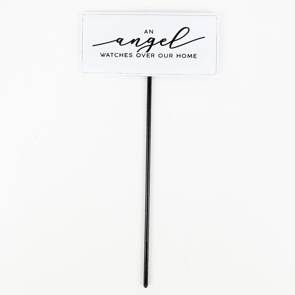 Angel Watch Metal Enamel Pick - White & Black