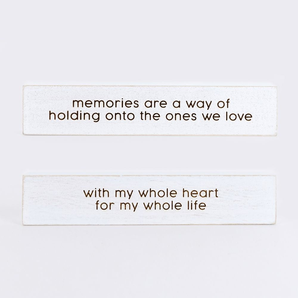 10" Reversible Wood Block - Heart Design