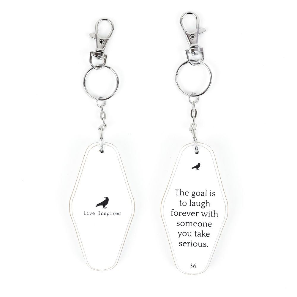 Dwella Decor Reversible Wood Keychain - Goal & Live Inspired