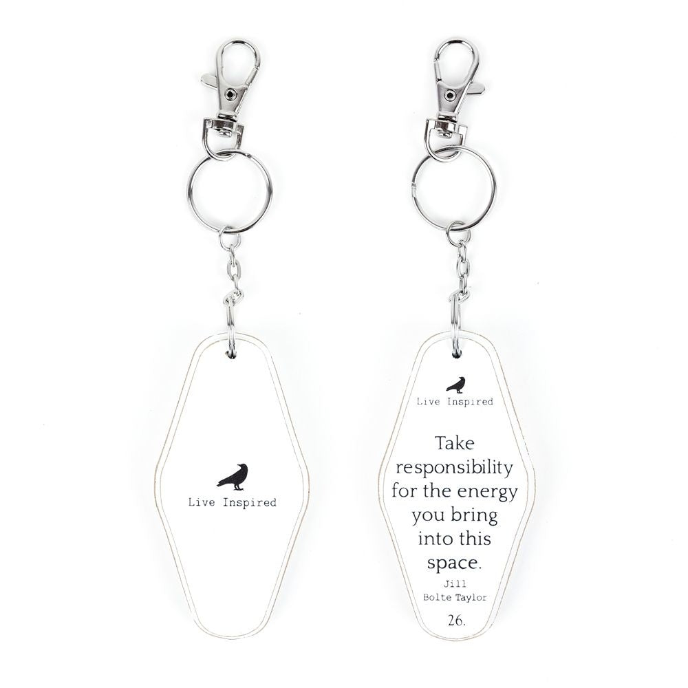 Reversible Wood Keychain with Inspirational Messages