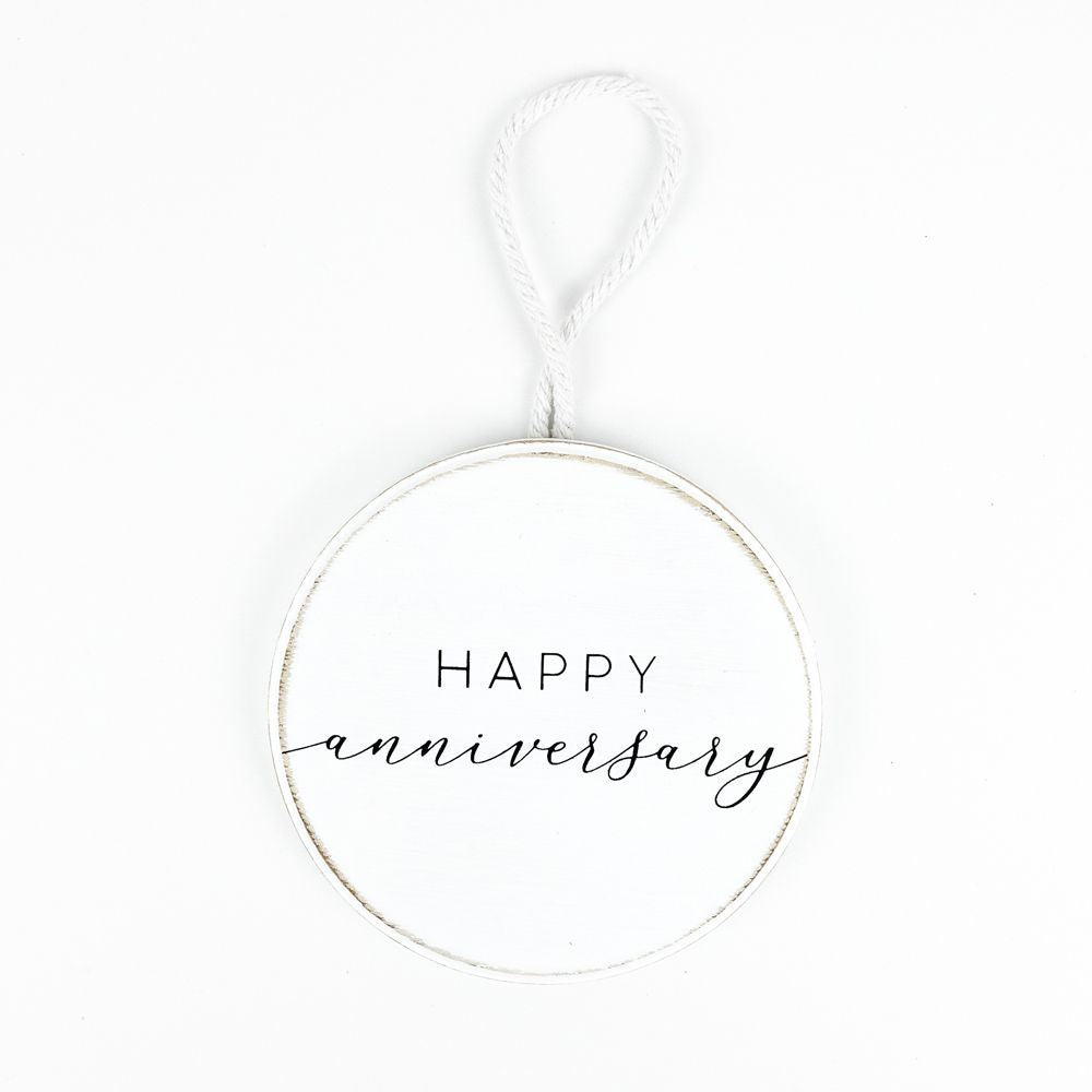 Anniversary Wood Round Ornament
