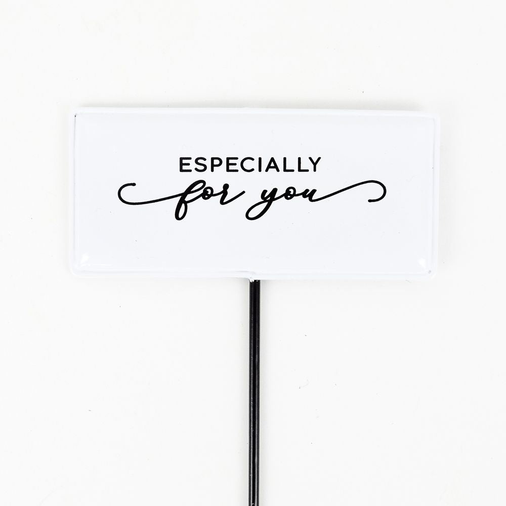 Especially Metal Enamel Pick - White & Black Floral Accent