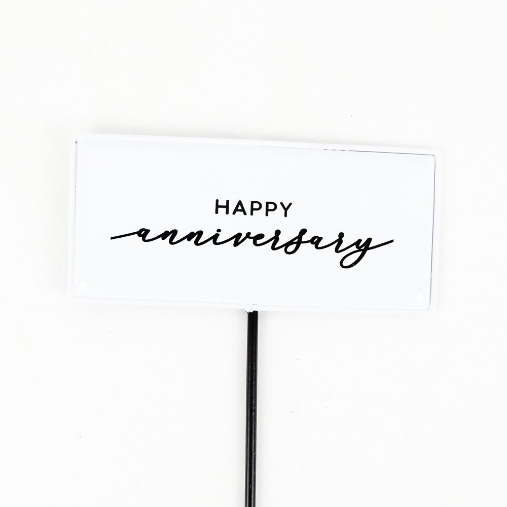 Anniversary Floral Enamel Pick - White & Black